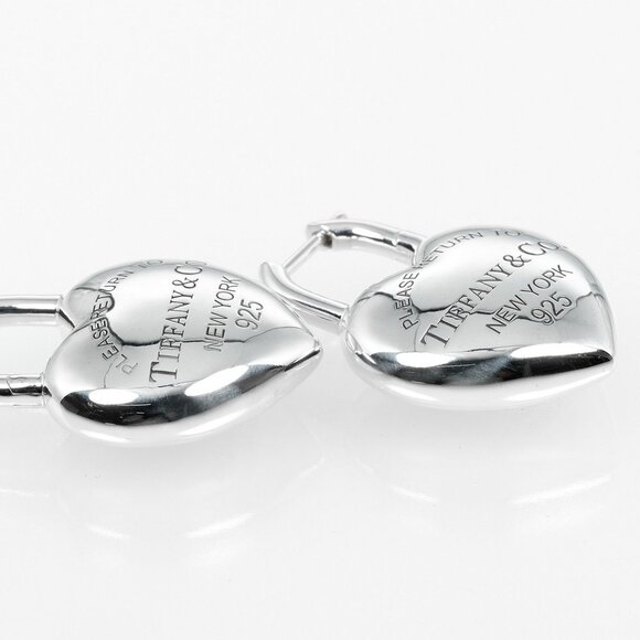 TIFFANY Authentic Silver Heart Earrings - Picture 6 of 7